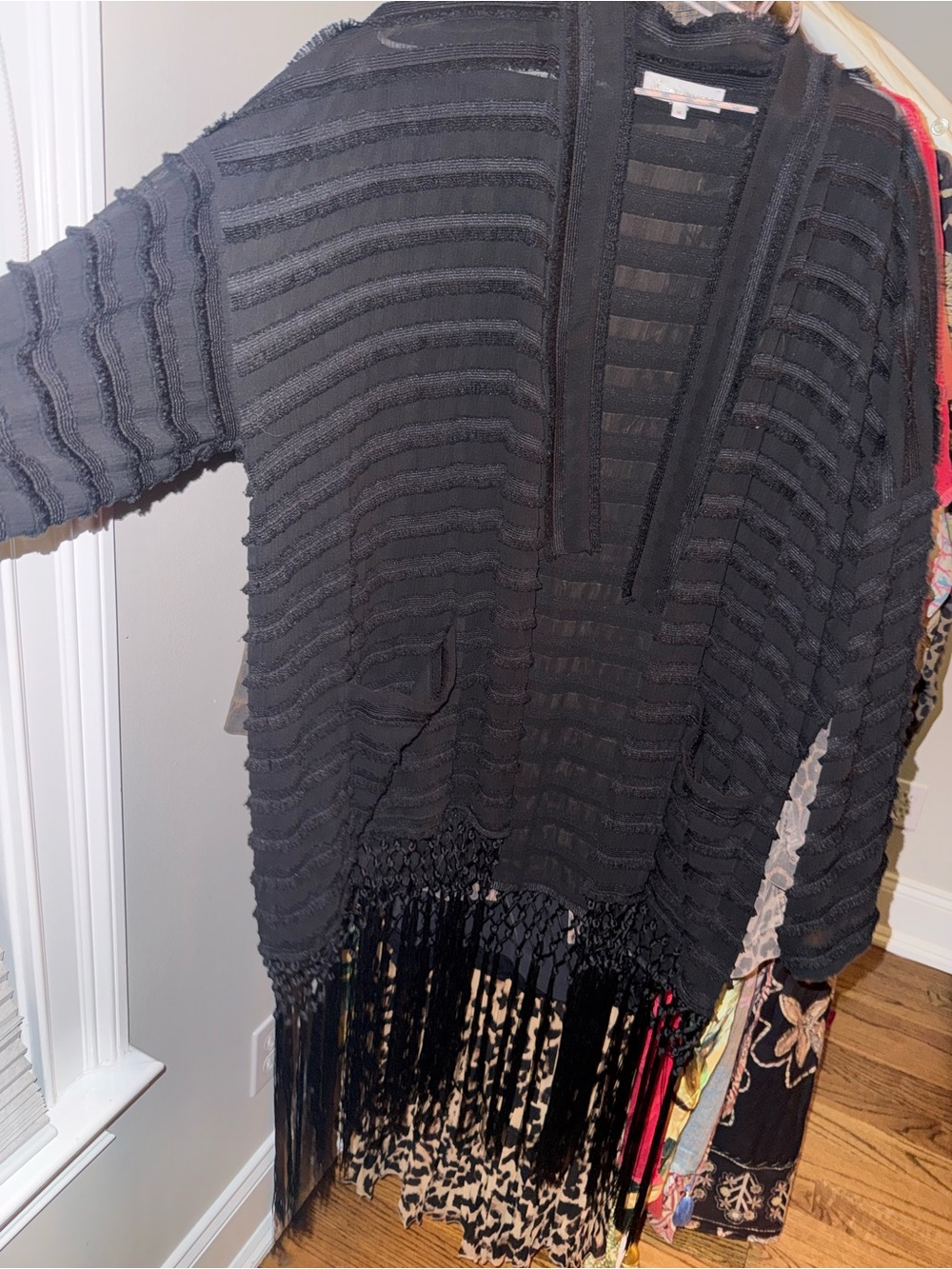 Corey Lynn Calter Sheer Fringe Kimono